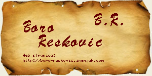 Boro Resković vizit kartica